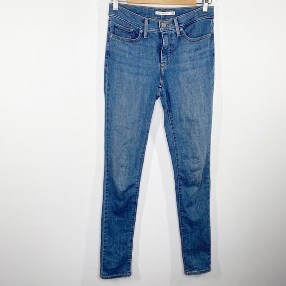 Levi's 311 Shaping Skinny Medium Wash Blue Denim Jeans Women's Size 26 x 32 - Picture 1 of 11
